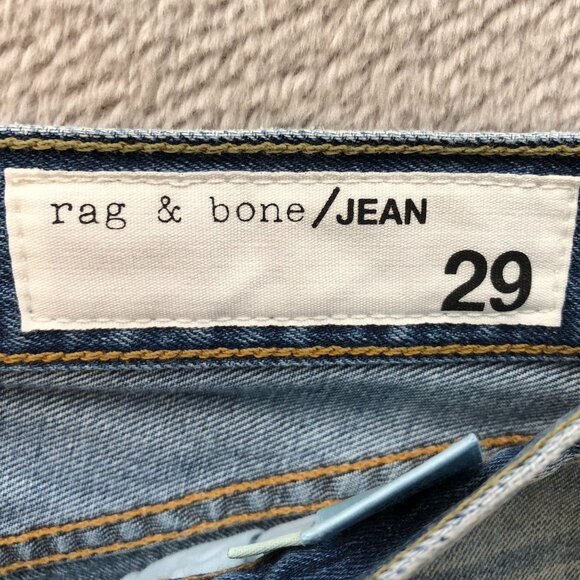Rag & Bone Women's Jeans Size 29 Retro 70s Flare Frayed Hem Cropped Casual Blue - Picture 3 of 16